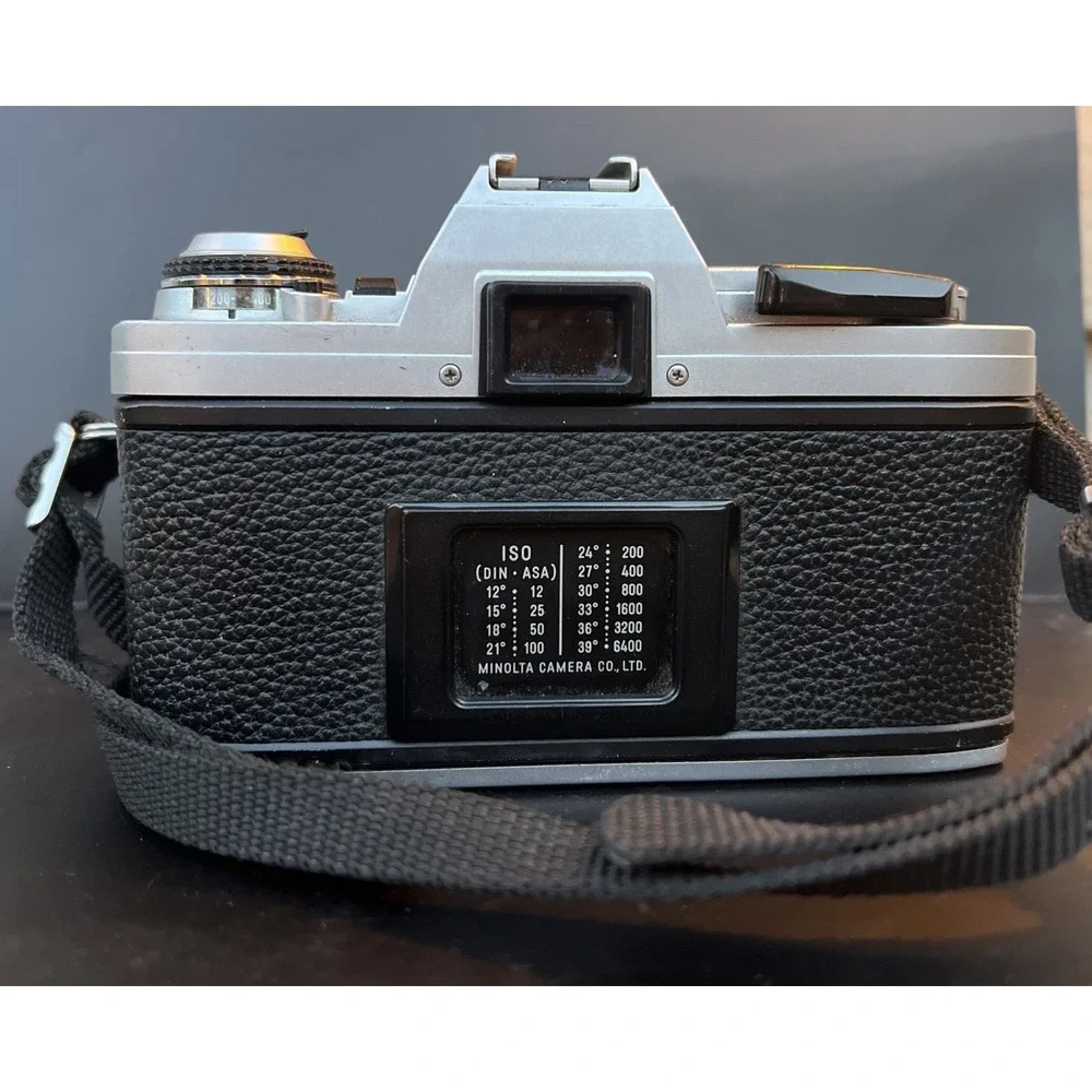 Minolta X-370 35mm SLR Camera Body, Lens Cap and Box